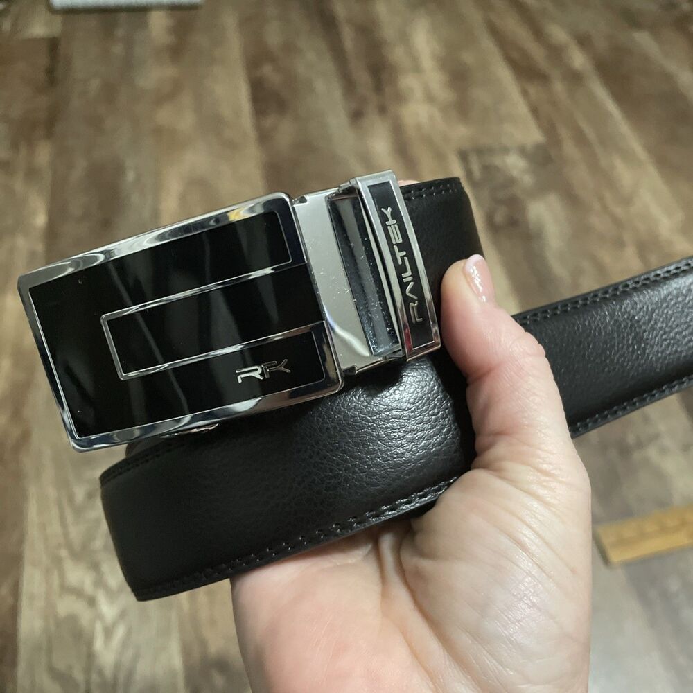 Railtek carbon black ratchet belt 60” Long Big Buckle